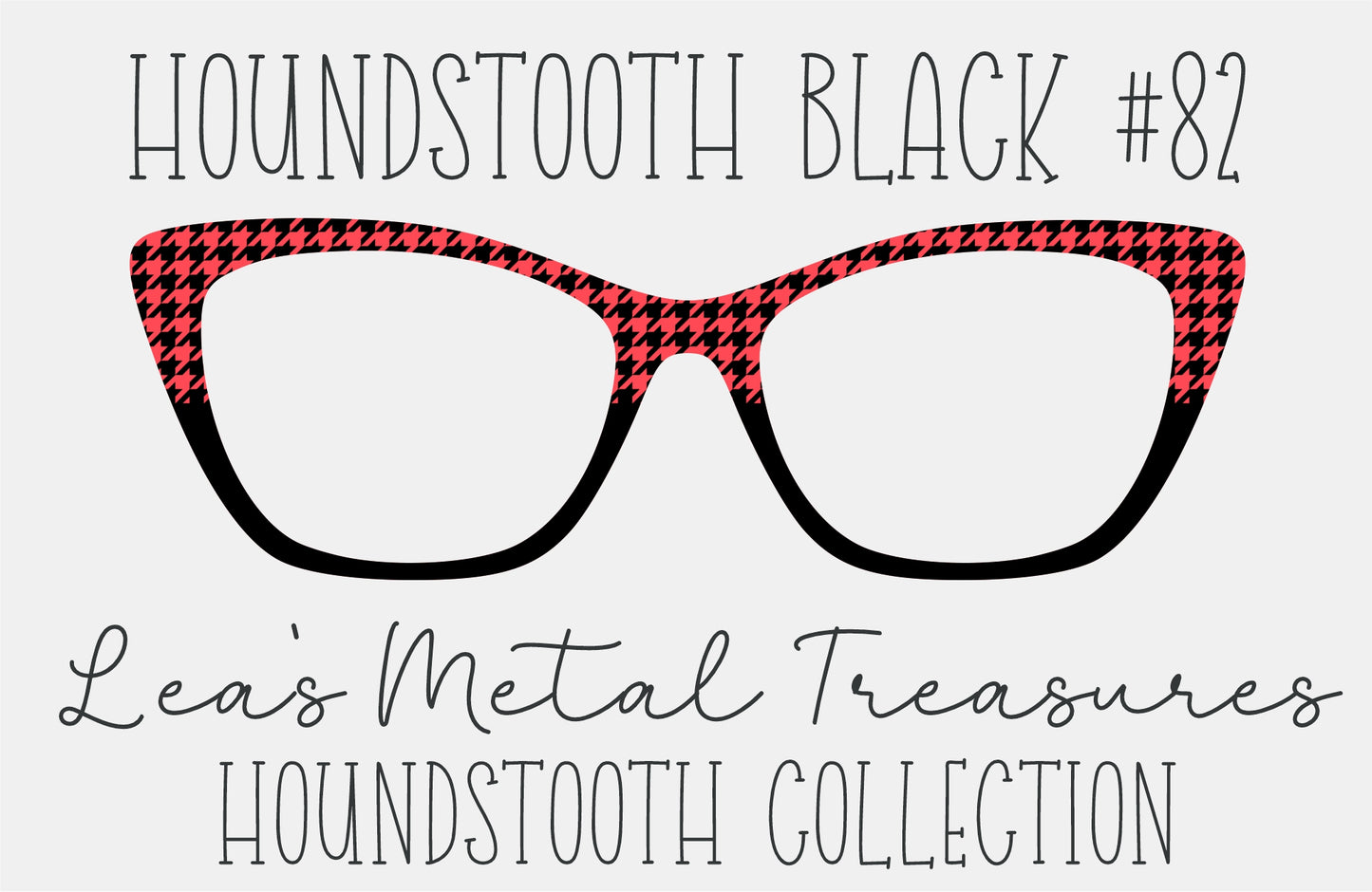 Houndstooth Black 82 Eyewear Frame Toppers COMES WITH MAGNETS