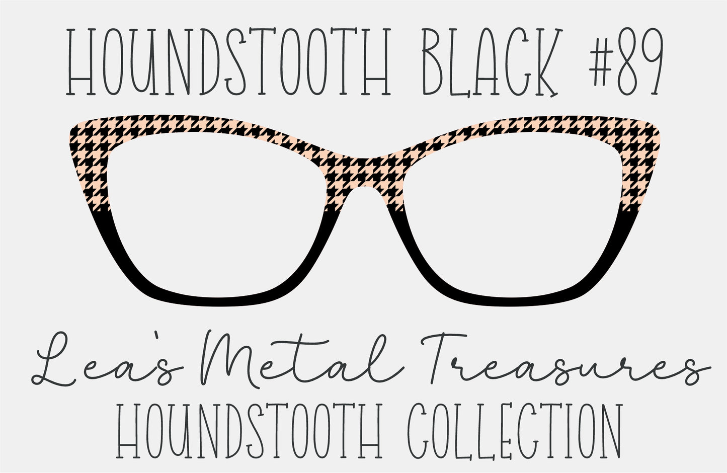 Houndstooth Black 89 Eyewear Frame Toppers COMES WITH MAGNETS