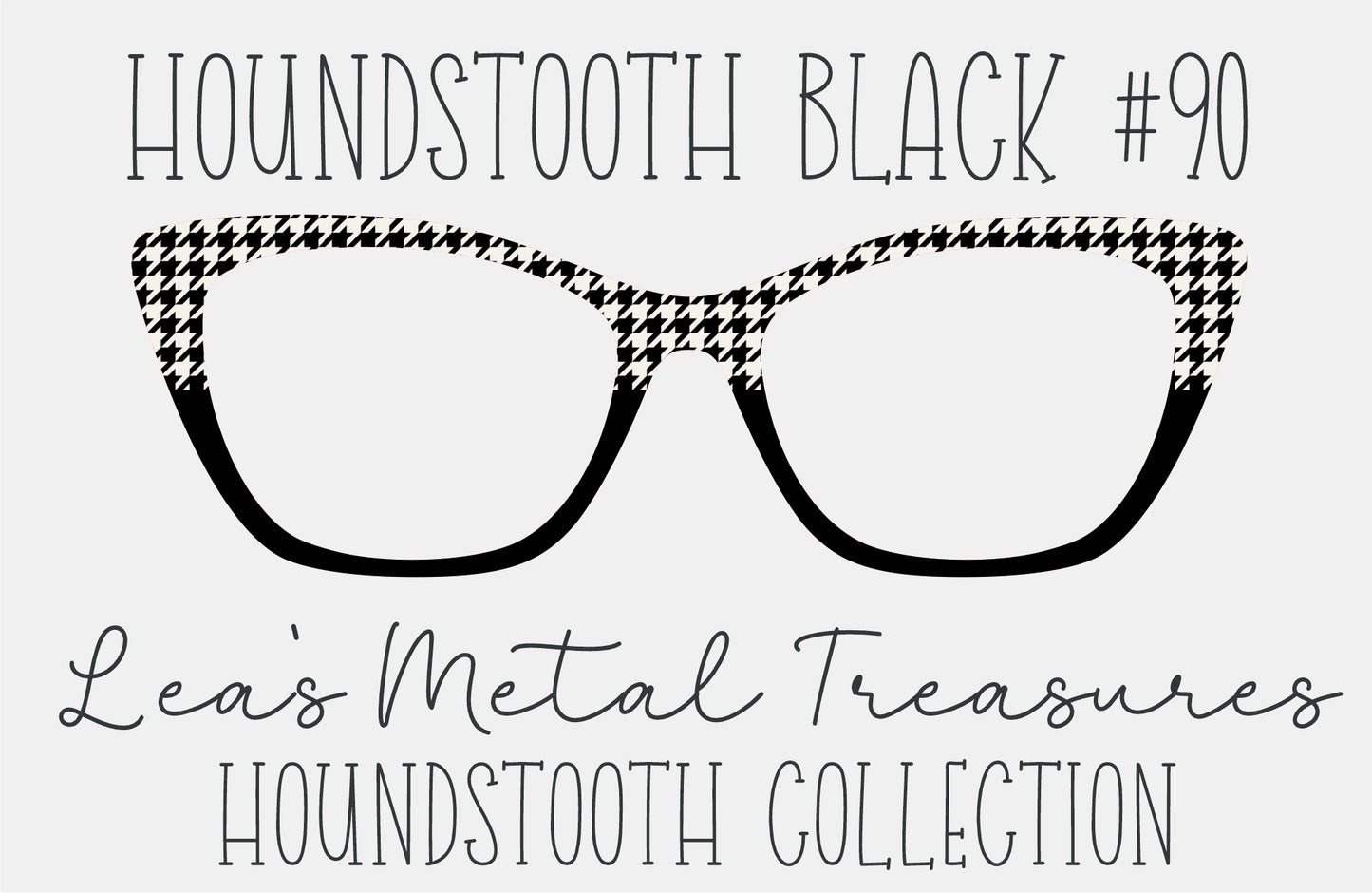 Houndstooth Black 90 Eyewear Frame Toppers COMES WITH MAGNETS