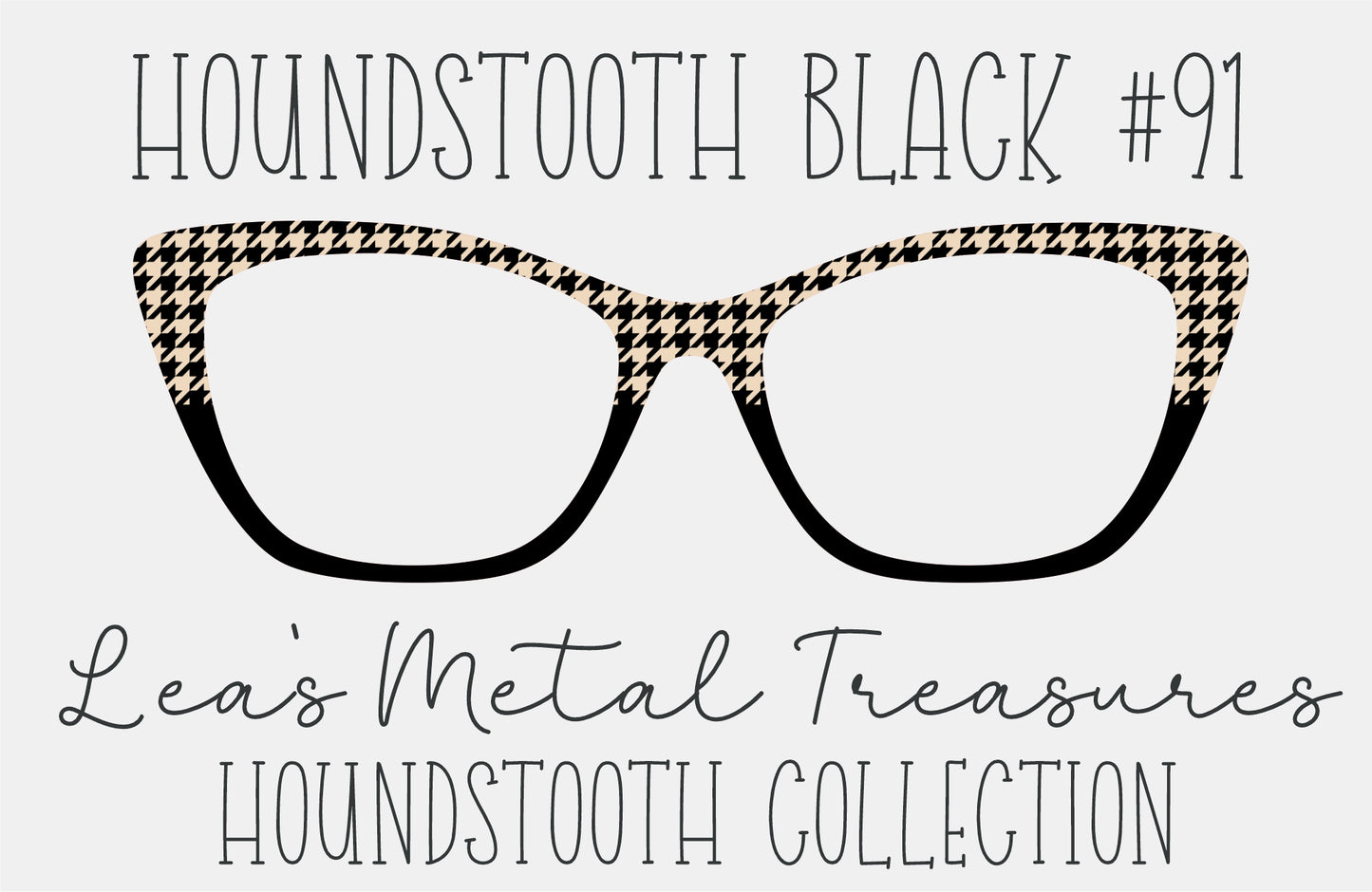 Houndstooth Black 91 Eyewear Frame Toppers COMES WITH MAGNETS