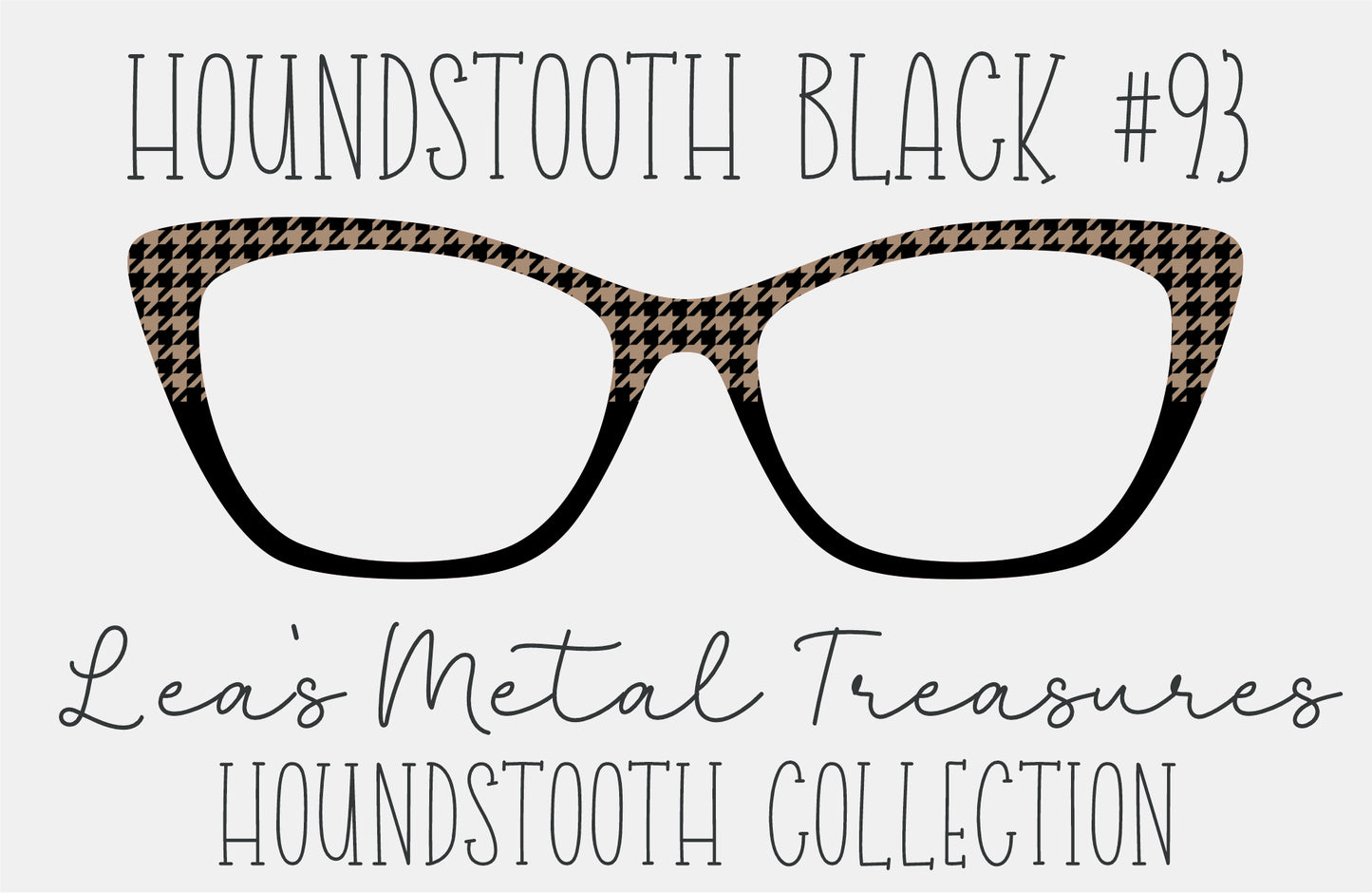 Houndstooth Black 93 Eyewear Frame Toppers COMES WITH MAGNETS