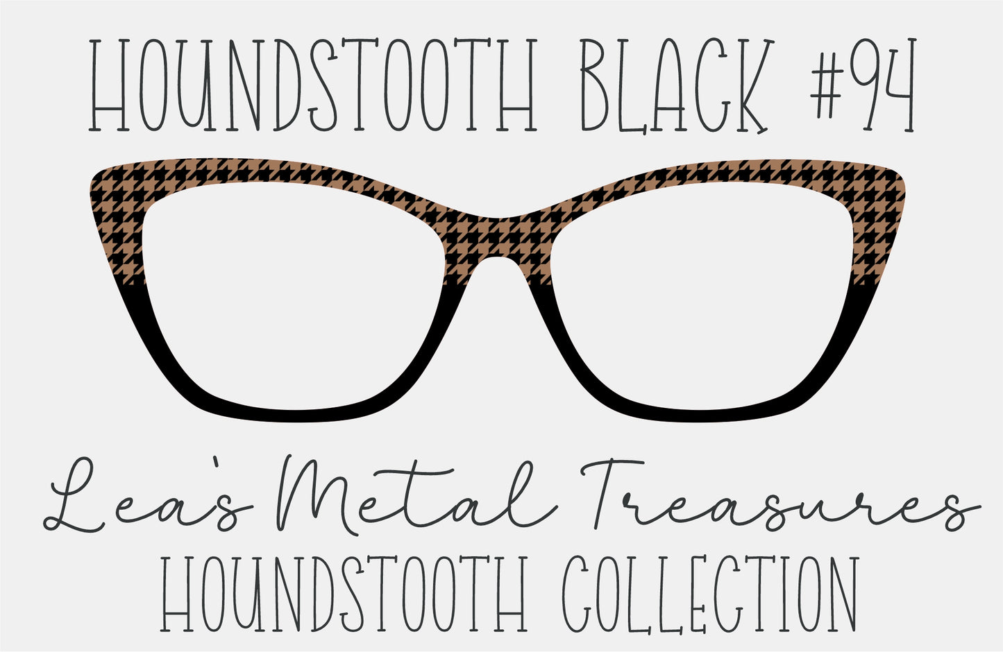 Houndstooth Black 94 Eyewear Frame Toppers COMES WITH MAGNETS