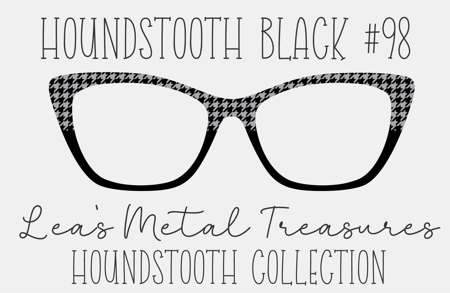 Houndstooth Black 98 Eyewear Frame Toppers COMES WITH MAGNETS