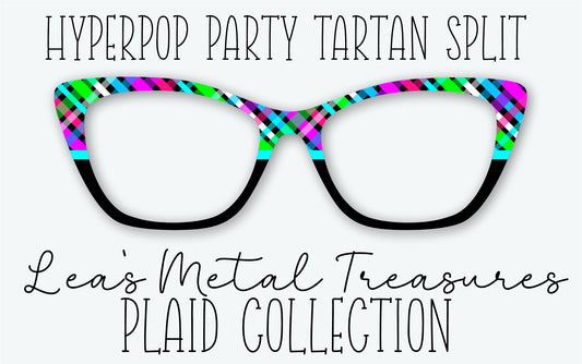 HYPERPOP PARTY TARTAN SPLIT Eyewear Frame Toppers • MARCH 2026 TOPPER OF THE MONTH