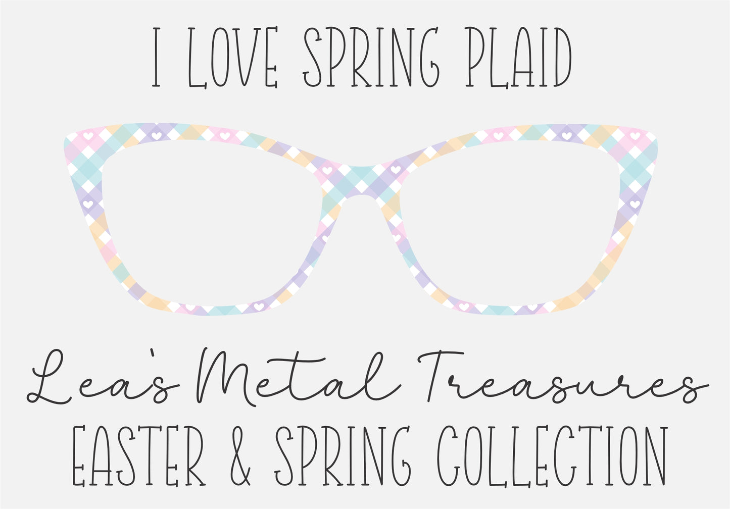 I LOVE SPRING PLAID Eyewear Frame Toppers COMES WITH MAGNETS