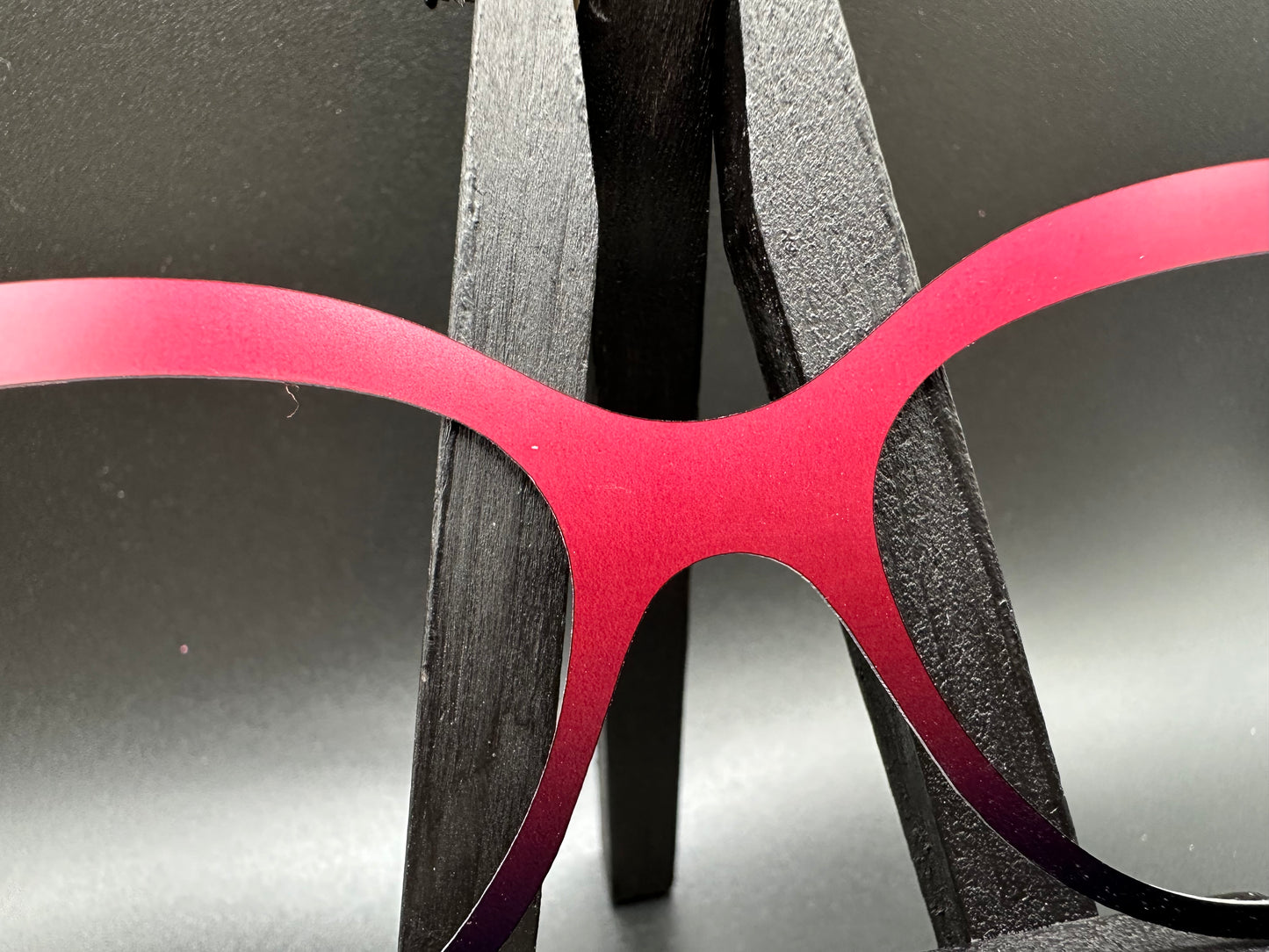 READY TO SHIP CLEARANCE Queen DARK RED TO BLACK GRADIENT ON MATTE WHITE Eyewear Frame Toppers Comes with Magnets 10/1/2024