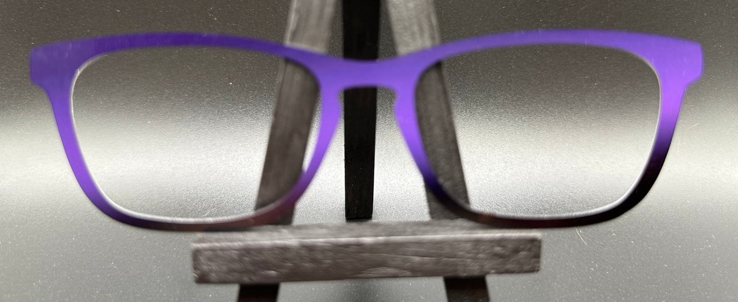 READY TO SHIP CLEARANCE Crissy PURPLE BLACK DIAGONAL GRADIENT ON MATTE WHITE Eyewear Frame Toppers Comes with Magnets 10/1/2024