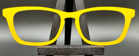 READY TO SHIP CLEARANCE Crissy Thick SOLID MUSTARD ON GLOSS WHITE Eyewear Frame Toppers Comes with Magnets 10/1/2024