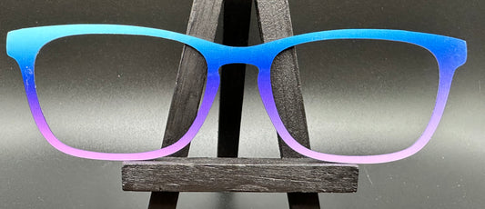 READY TO SHIP CLEARANCE Crissy #1 TEAL TO PURPLE GRADIENT ON GLOSS WHITE Eyewear Frame Toppers Comes with Magnets 10/1/2024