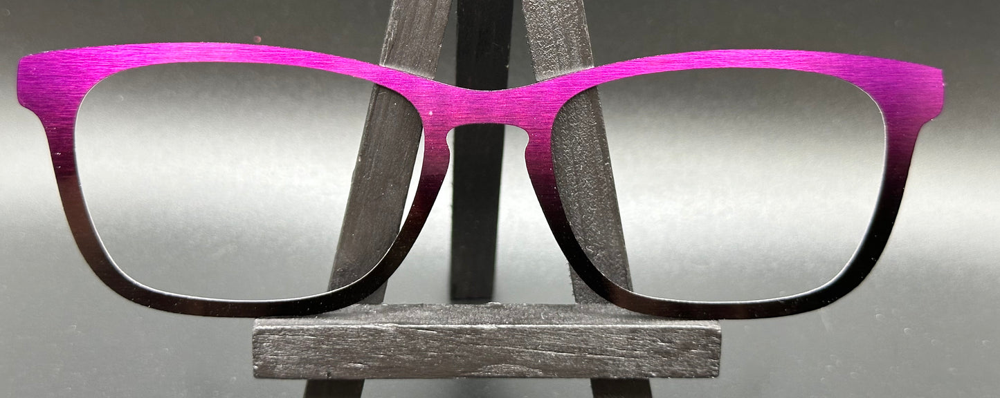 READY TO SHIP CLEARANCE Crissy PLUM TO BLACK GRADIENT ON BRUSHED SILVER Eyewear Frame Toppers Comes with Magnets 10/1/2024