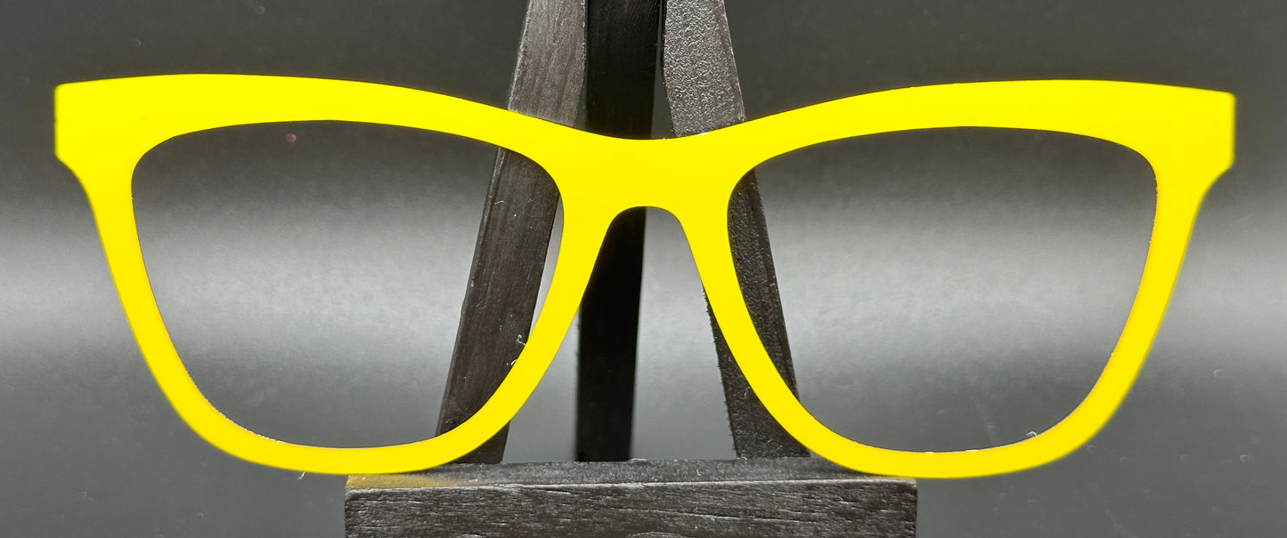 READY TO SHIP Haley NAKED MATTE YELLOW Eyewear Frame Toppers Comes with Magnets