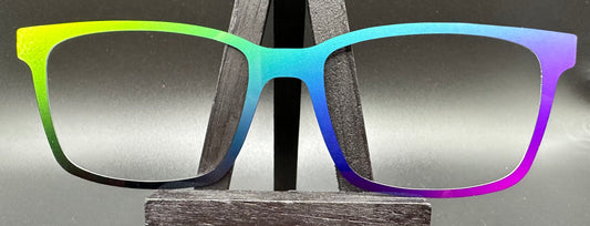 READY TO SHIP CLEARANCE Korbin DARK RAINBOW GRADIENT ON GLOSS WHITE Eyewear Frame Toppers Comes with Magnets 10/6/2024