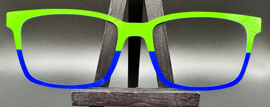 READY TO SHIP CLEARANCE Korbin GREEN BLUE SPLIT ON GLOSS WHITE Eyewear Frame Toppers Comes with Magnets 10/6/2024