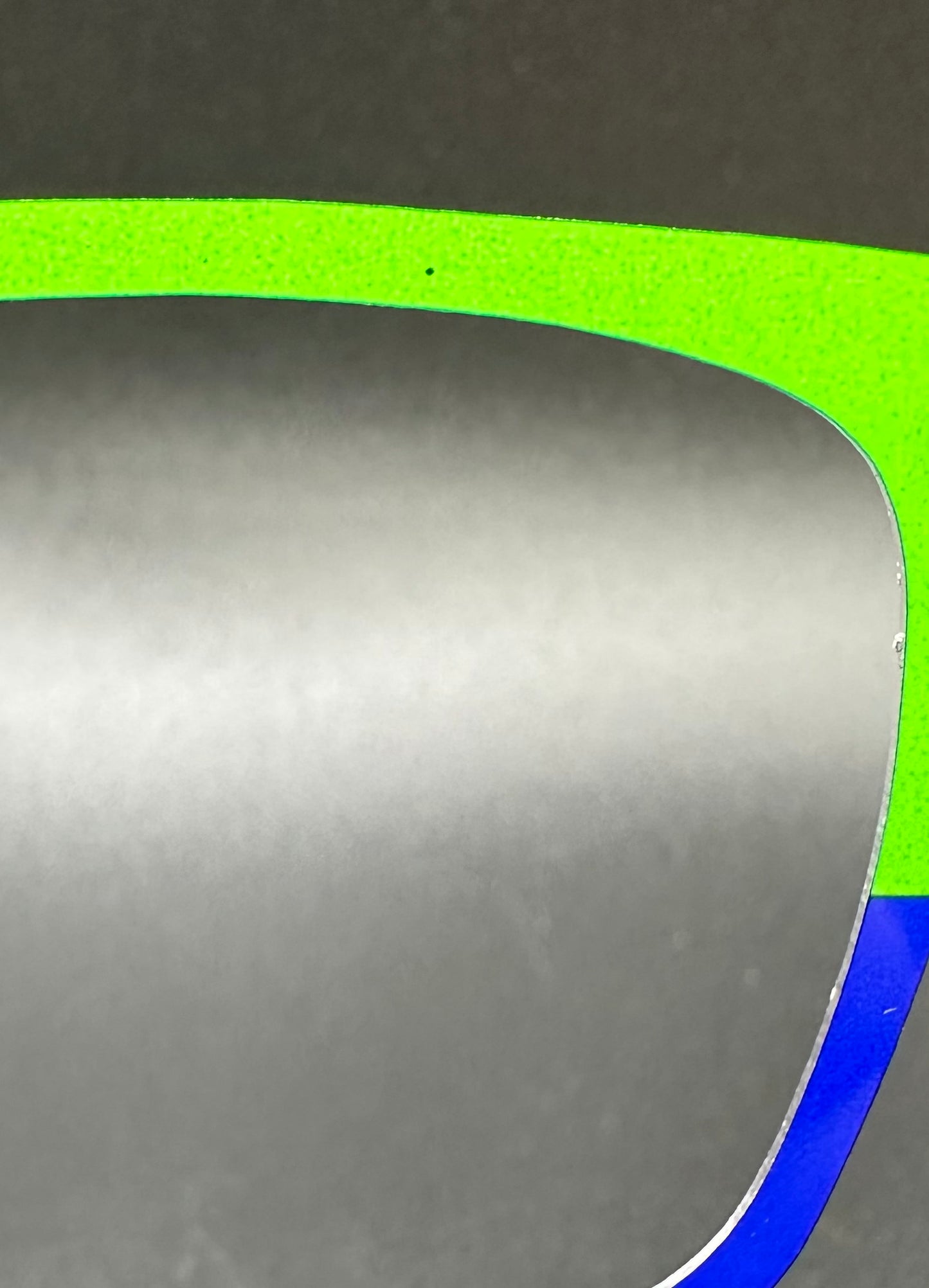 READY TO SHIP CLEARANCE Korbin GREEN BLUE SPLIT ON GLOSS WHITE Eyewear Frame Toppers Comes with Magnets 10/6/2024