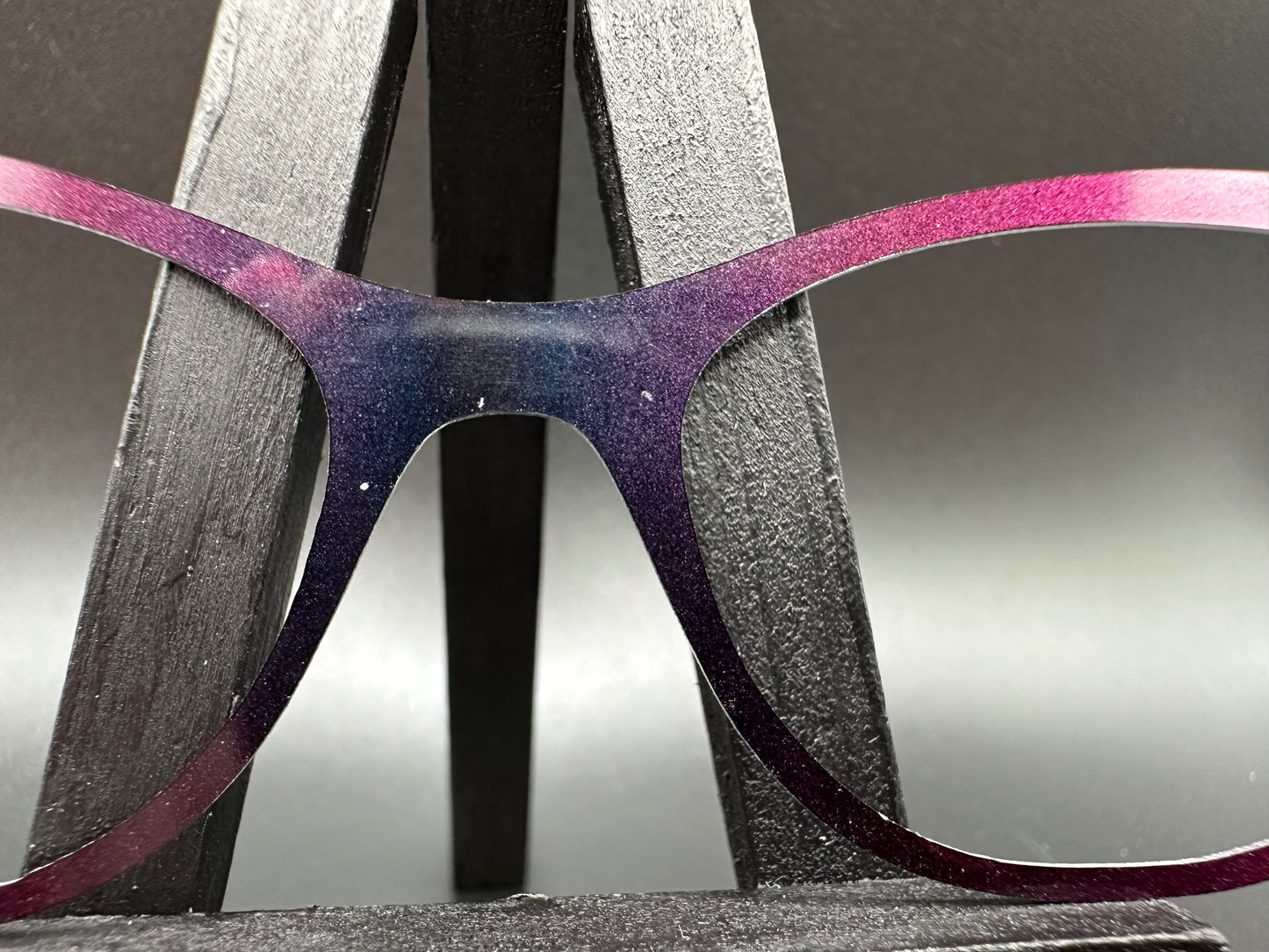 READY TO SHIP CLEARANCE Emma MYSTERY MAGENTA VERT GRADIENT ON PEARL SILVER Eyewear Frame Toppers Comes with Magnets 10/7/2024