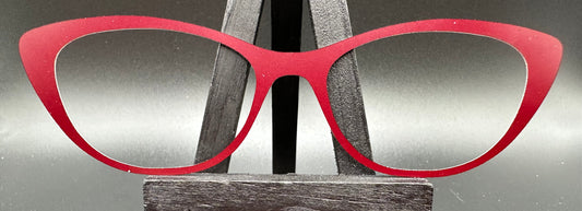 READY TO SHIP CLEARANCE Emma SOLID DARK RED ON MATTE WHITE Eyewear Frame Toppers Comes with Magnets 10/7/2024