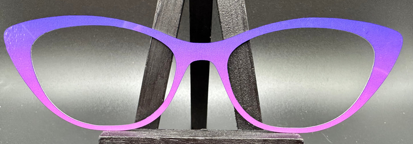 READY TO SHIP CLEARANCE Emma MYSTERY PURPLE GRADIENT ON GLOSS WHITE Eyewear Frame Toppers Comes with Magnets 10/7/2024