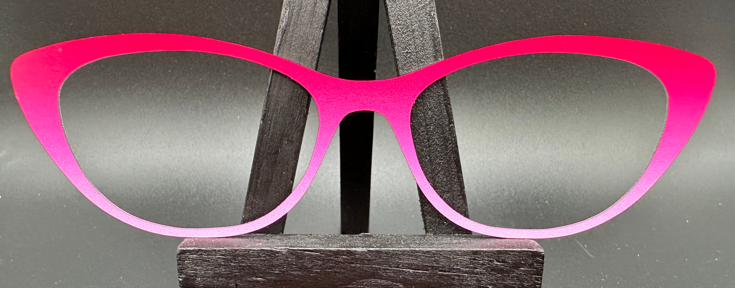 READY TO SHIP CLEARANCE Emma MYSTERY PINK GRADIENT ON MATTE WHITE Eyewear Frame Toppers Comes with Magnets 10/7/2024