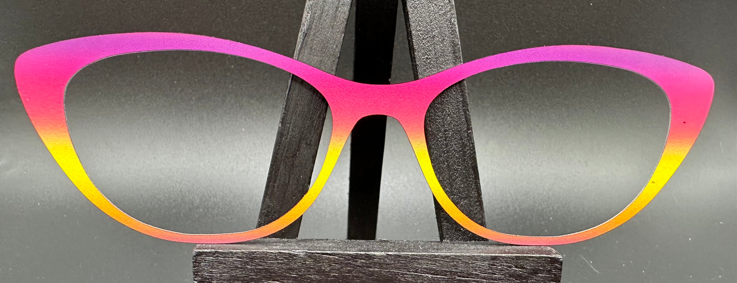 READY TO SHIP CLEARANCE Emma SUMMER SUNSET GRADIENT ON MATTE WHITE Eyewear Frame Toppers Comes with Magnets 10/7/2024