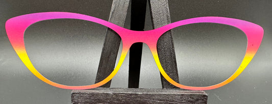 READY TO SHIP CLEARANCE Emma SUMMER SUNSET GRADIENT ON MATTE WHITE Eyewear Frame Toppers Comes with Magnets 10/7/2024