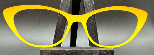 READY TO SHIP CLEARANCE Emma ONE OF THE YELLOW 100 OMBRES ON GLOSS WHITE Eyewear Frame Toppers Comes with Magnets 10/7/2024