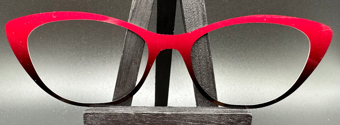 READY TO SHIP CLEARANCE Emma HOT PINK TO BLACK GRADIENT ON BRUSHED ROSE GOLD Eyewear Frame Toppers Comes with Magnets 10/7/2024