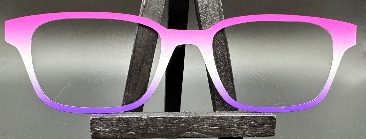 READY TO SHIP CLEARANCE Frankie PINK WHITE PURPLE GRADIENT ON PEARL WHITE Eyewear Frame Toppers Comes with Magnets