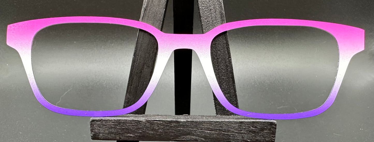 READY TO SHIP CLEARANCE Frankie PINK WHITE PURPLE GRADIENT ON PEARL WHITE Eyewear Frame Toppers Comes with Magnets