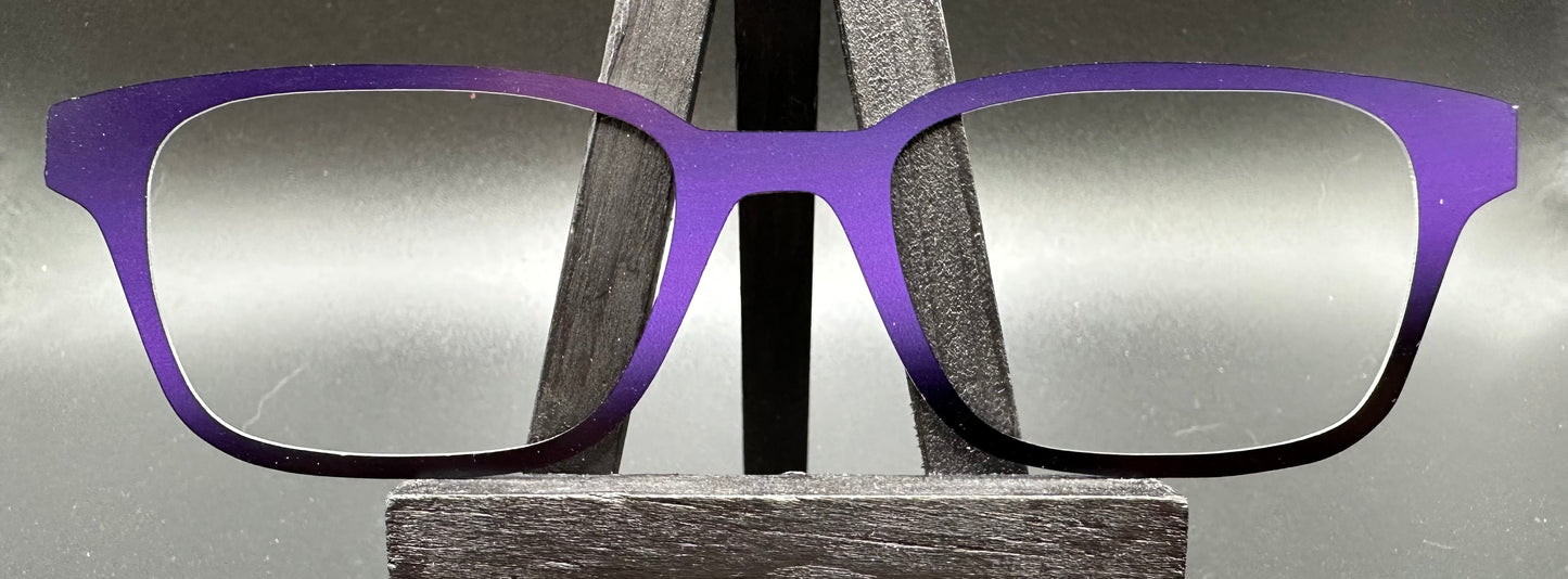 READY TO SHIP CLEARANCE Frankie MYSTERY PURPLE GRADIENT ON MATTE WHITE Eyewear Frame Toppers Comes with Magnets