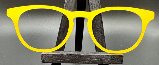 READY TO SHIP CLEARANCE Sam SOLID MUSTARD ON GLOSS WHITE Eyewear Frame Toppers Comes with Magnets