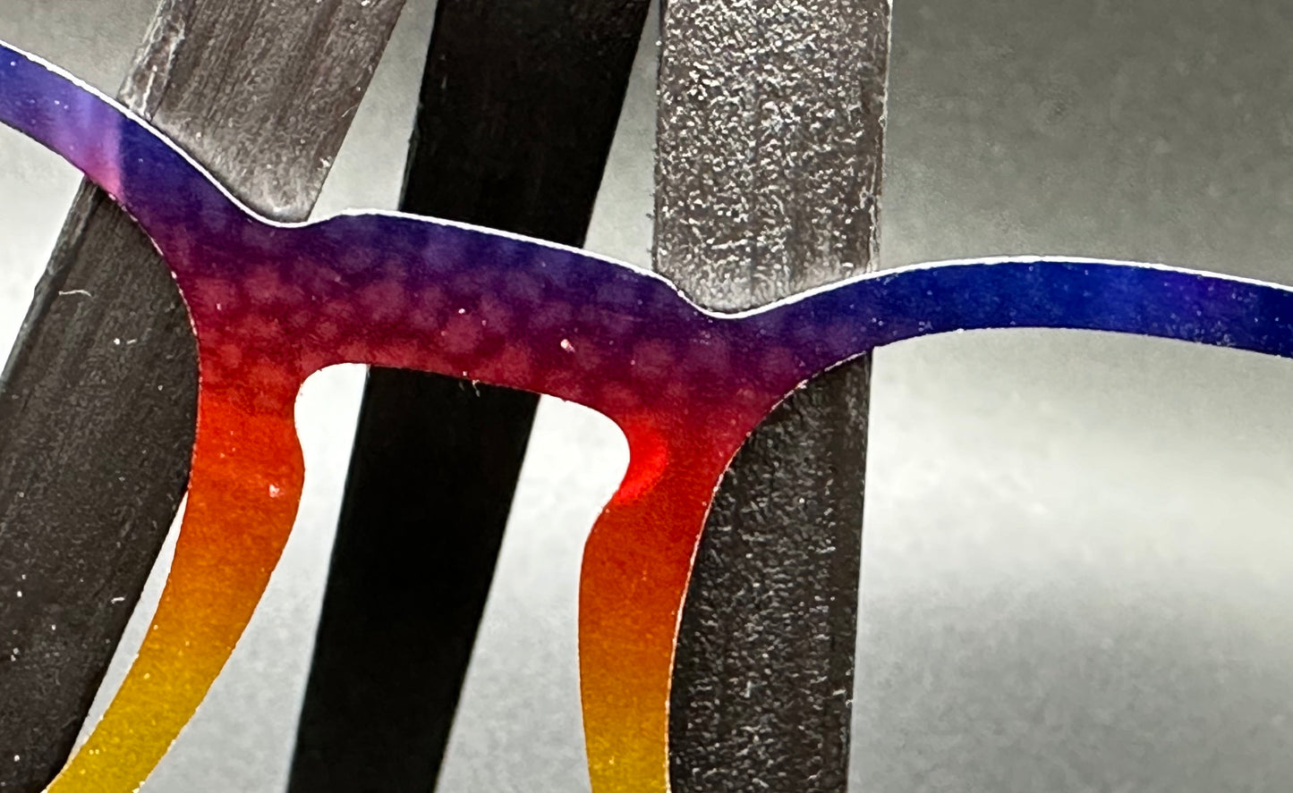 READY TO SHIP CLEARANCE Oscar KRISTA'S RAINBOW GRADIENT ON MIRROR SILVER Eyewear Frame Toppers Comes with Magnets