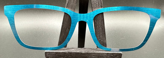 READY TO SHIP CLEARANCE Lori SOLID DEEP TEAL ON BRUSHED SILVER Eyewear Frame Toppers Comes with Magnets