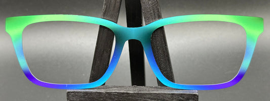 READY TO SHIP CLEARANCE Lori AURORA BOREALIS GRADIENT ON MATTE WHITE Eyewear Frame Toppers Comes with Magnets