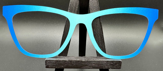 READY TO SHIP CLEARANCE Haley MYSTERY BLUE GRADIENT ON GLOSS WHITE Eyewear Frame Toppers Comes with Magnets