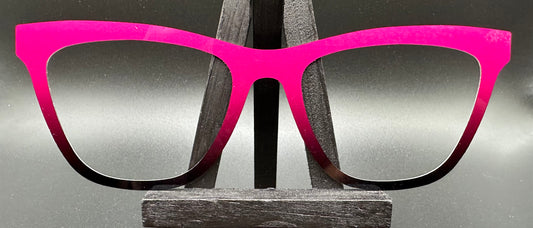 READY TO SHIP CLEARANCE Haley HOT PINK TO BLACK GRADIENT ON GLOSS WHITE Eyewear Frame Toppers Comes with Magnets