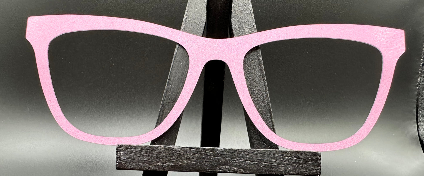 READY TO SHIP CLEARANCE Haley MYSTERY SOLID PINK ON GLOSS WHITE Eyewear Frame Toppers Comes with Magnets