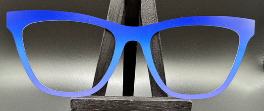 READY TO SHIP CLEARANCE Haley MYSTERY BLUE GRADIENT ON MATTE WHITE Eyewear Frame Toppers Comes with Magnets