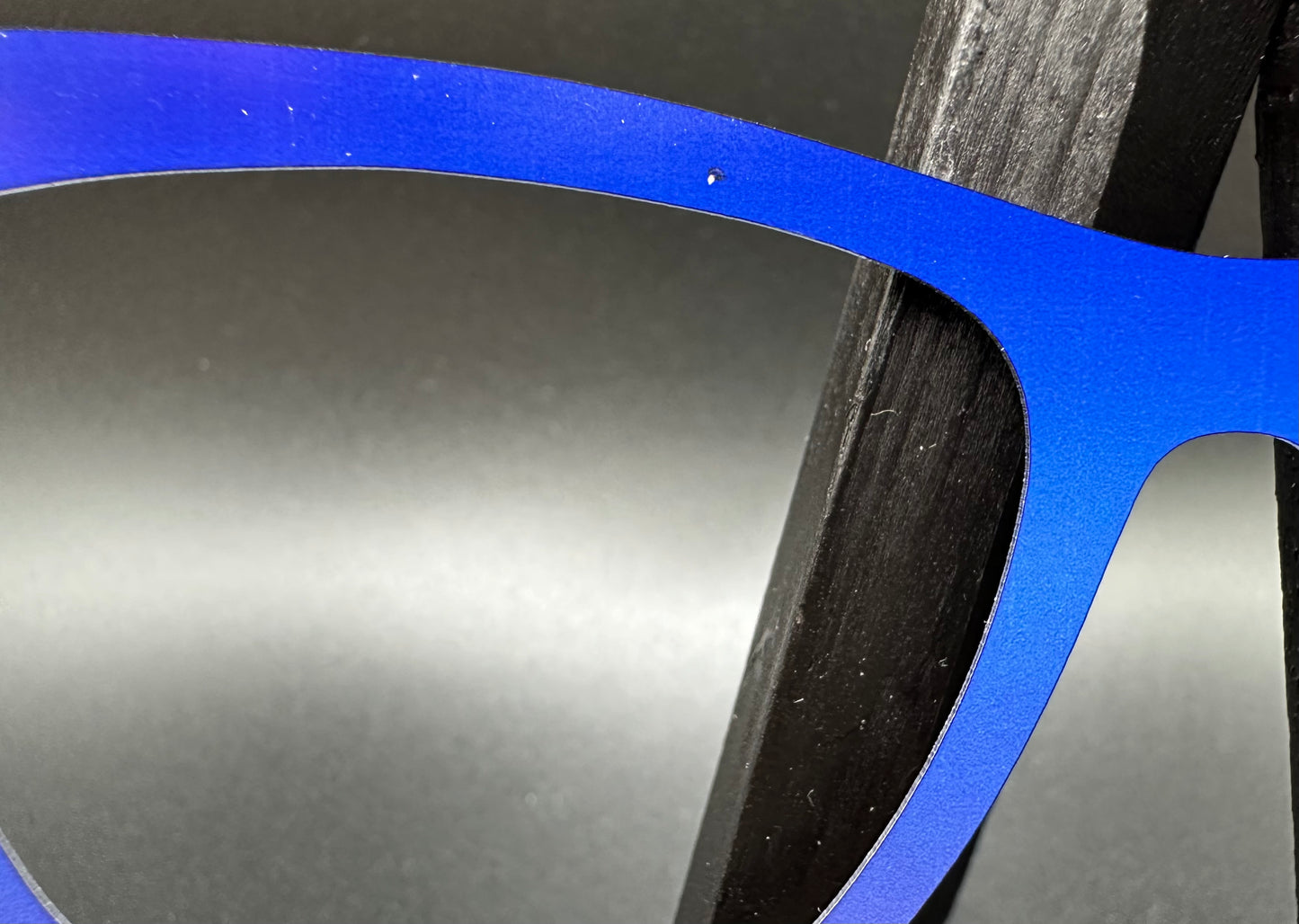 READY TO SHIP CLEARANCE Haley MYSTERY BLUE GRADIENT ON MATTE WHITE Eyewear Frame Toppers Comes with Magnets