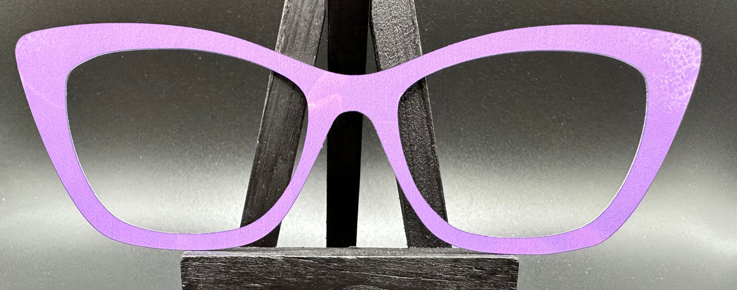 READY TO SHIP CLEARANCE Wendy Thick MYSTERY SOLID LAVENDER ON GLOSS WHITE Eyewear Frame Toppers Comes with Magnets 10/7/2024