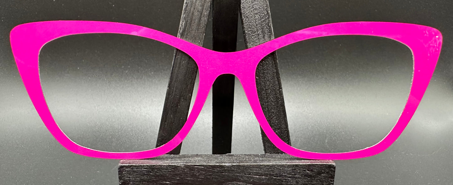 READY TO SHIP CLEARANCE Wendy MYSTERY PINK ON GLOSS WHITE Eyewear Frame Toppers Comes with Magnets 10/12/2024