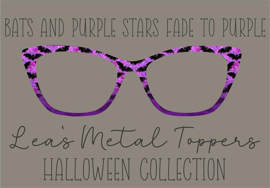 BATS AND PURPLE STARS FADE TO PURPLE Eyewear Frame Toppers COMES WITH MAGNETS