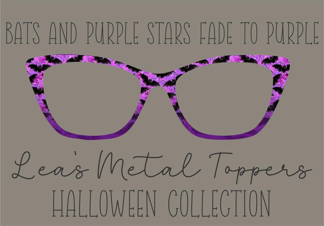 BATS AND PURPLE STARS FADE TO PURPLE Eyewear Frame Toppers COMES WITH MAGNETS