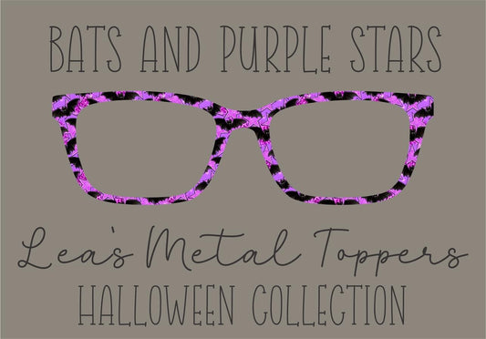 BATS AND PURPLE STARS Eyewear Frame Toppers COMES WITH MAGNETS