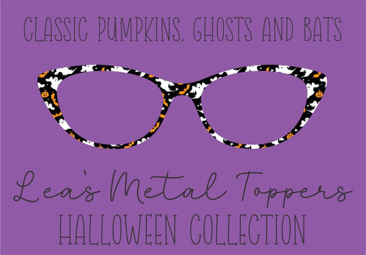CLASSIC PUMPKINS, GHOSTS AND BATS Eyewear Frame Toppers COMES WITH MAGNETS
