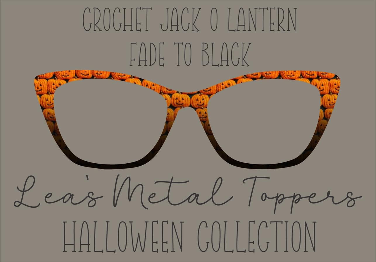 CROCHET JACK O LANTERN FADE TO BLACK Eyewear Frame Toppers COMES WITH MAGNETS