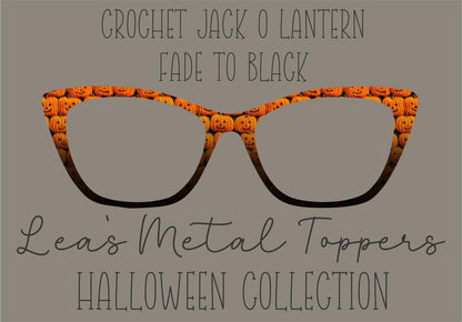 CROCHET JACK O LANTERN FADE TO BLACK Eyewear Frame Toppers COMES WITH MAGNETS
