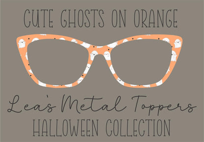 CUTE GHOSTS ON ORANGE Eyewear Frame Toppers COMES WITH MAGNETS