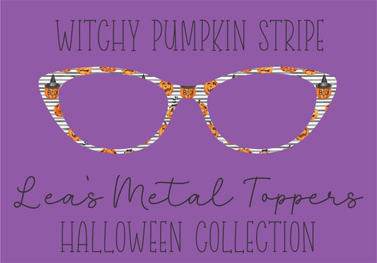 WITCHY PUMPKIN STRIPE Eyewear Frame Toppers COMES WITH MAGNETS