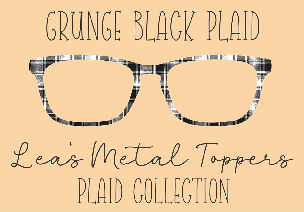 GRUNGE BLACK PLAID Eyewear Frame Toppers COMES WITH MAGNETS