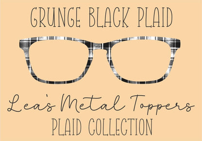 GRUNGE BLACK PLAID Eyewear Frame Toppers COMES WITH MAGNETS